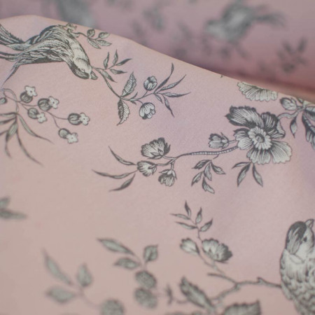 EB - Toile de Jouy Chickadee Grey/Pink 50cm