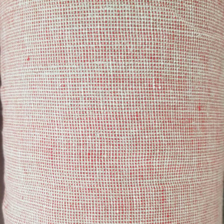 Gaia linen fabric with red, white and ecru weft