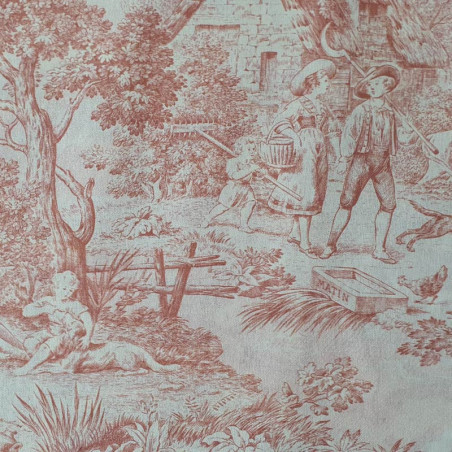 Toile de Jouy morning, noon and evening powder pink