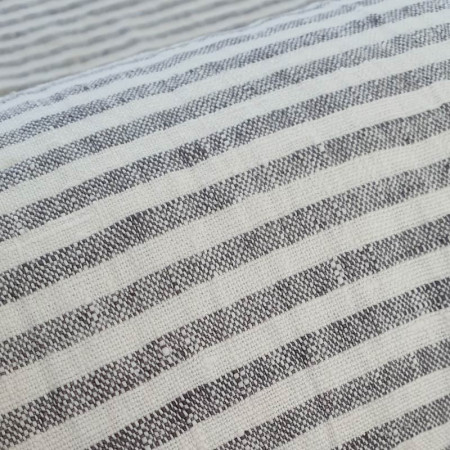 Alizé washed linen with graphite and white stripes