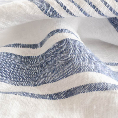 Ariane white washed linen with blue stripes