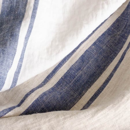 Ariane white washed linen with blue stripes