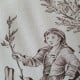 EB - Toile de Jouy coton Pastorale impression marron - 50 cm