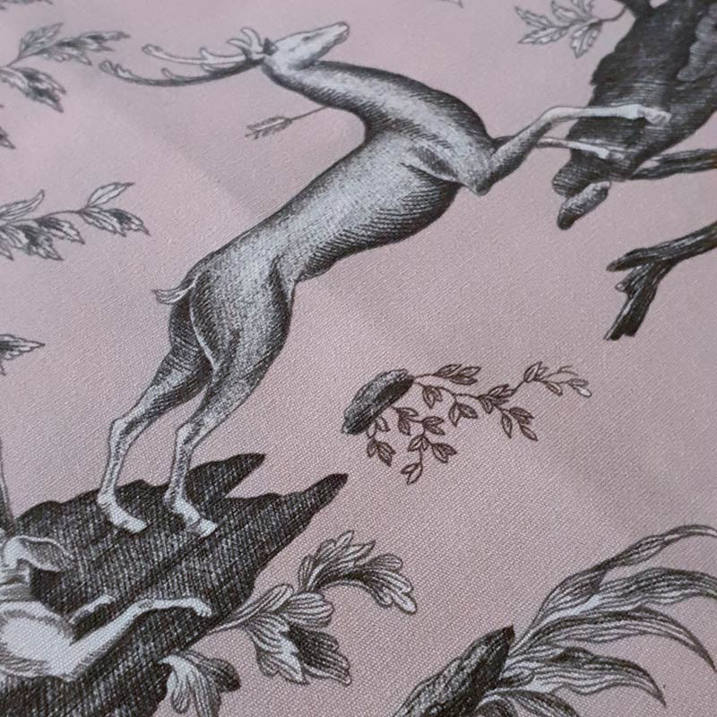 EB - Toile de Jouy Diane Rose en percale - 50 cm