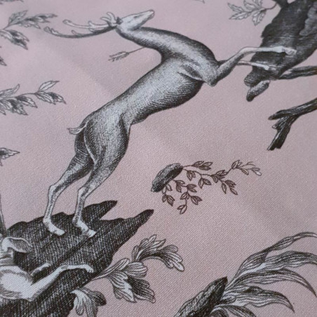 EB - Toile de Jouy Diane Rose en percale - 50 cm