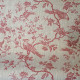 Chickadee in linen with raspberry print on ecru