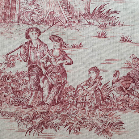 copy of Toile de Jouy cotton Pastoral black print