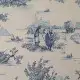 Toile de Jouy coton Pastorale impression bleue