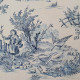 Toile de Jouy coton Pastorale blue print