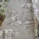 Toile de Jouy coton Histoire d'Eau sépia fond lin