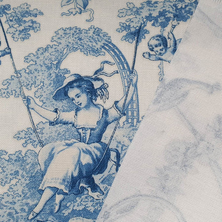 copy of Ludivine Cotton Toile de Jouy Powder Pink Background